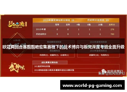 欧冠两回合赛前前瞻密集赛程下的战术博弈与板凳深度考验全面升级